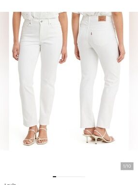 Levi’s Jeans Women’s Size 16 White Classic Straight Stellar Stretch Denim